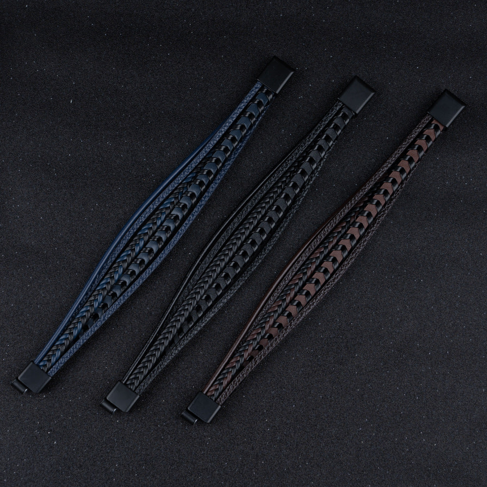 Corbin | Leren Gevlochten Viking Armband