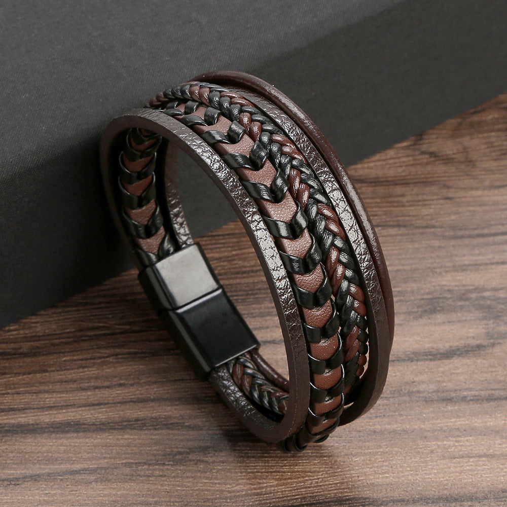 Corbin | Leren Gevlochten Viking Armband