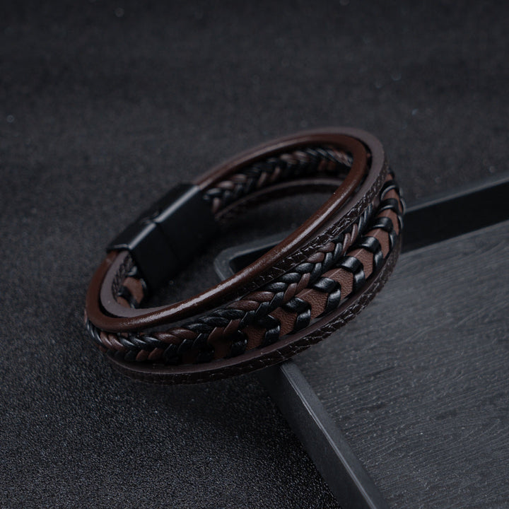 Corbin | Leren Gevlochten Viking Armband