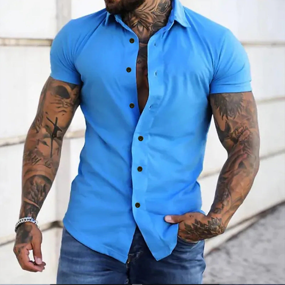 Matthijs | Slim Fit Overhemd met Korte Mouw