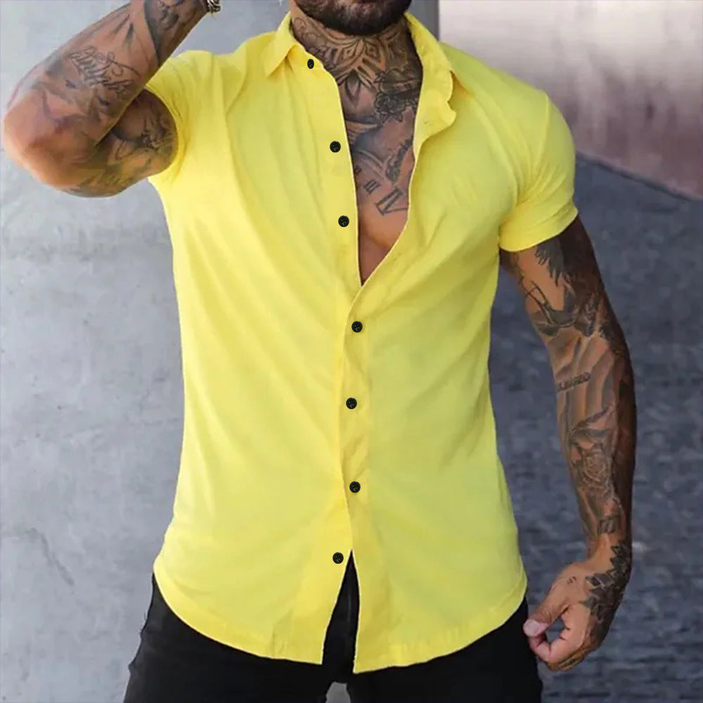 Matthijs | Slim Fit Overhemd met Korte Mouw