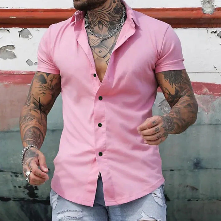 Matthijs | Slim Fit Overhemd met Korte Mouw