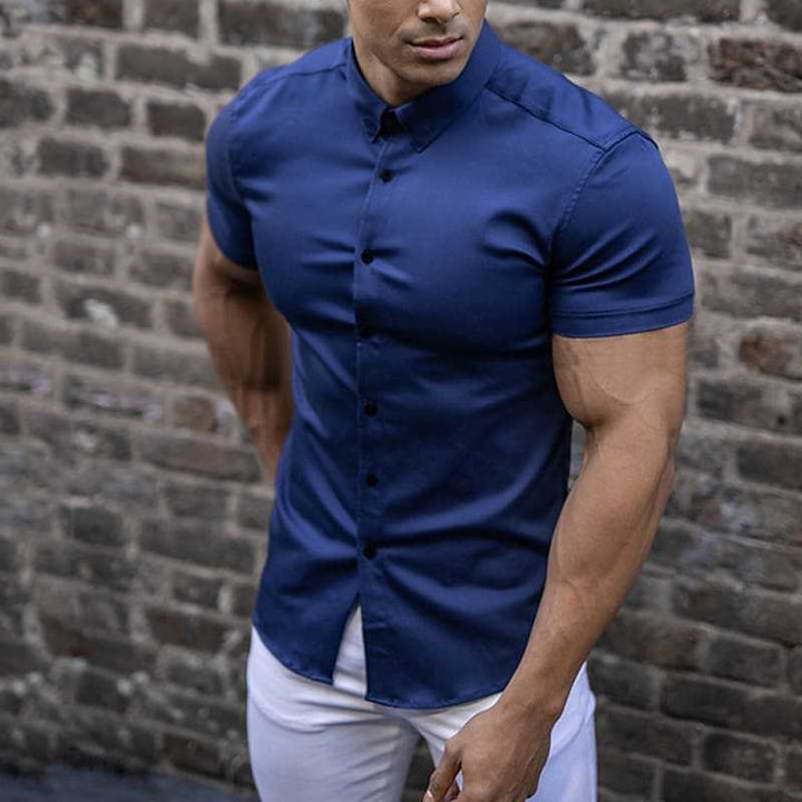 Matthijs | Slim Fit Overhemd met Korte Mouw