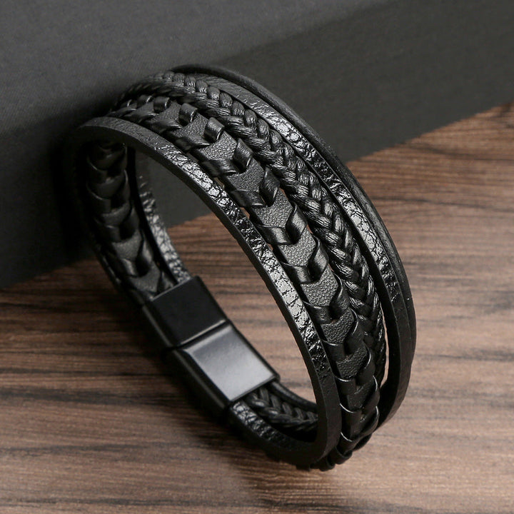 Corbin | Leren Gevlochten Viking Armband