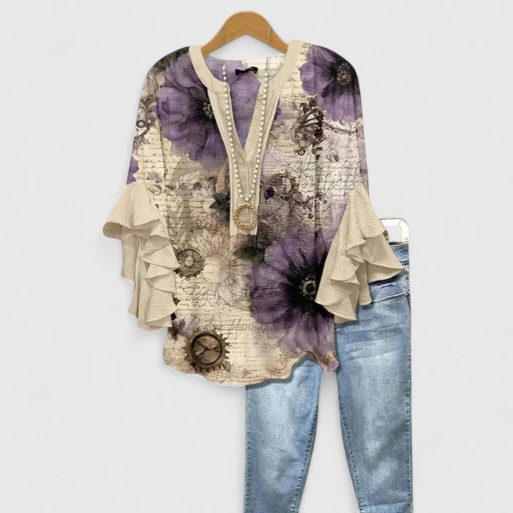 Marlies | Sierlijke Blouse met Volantmouwen