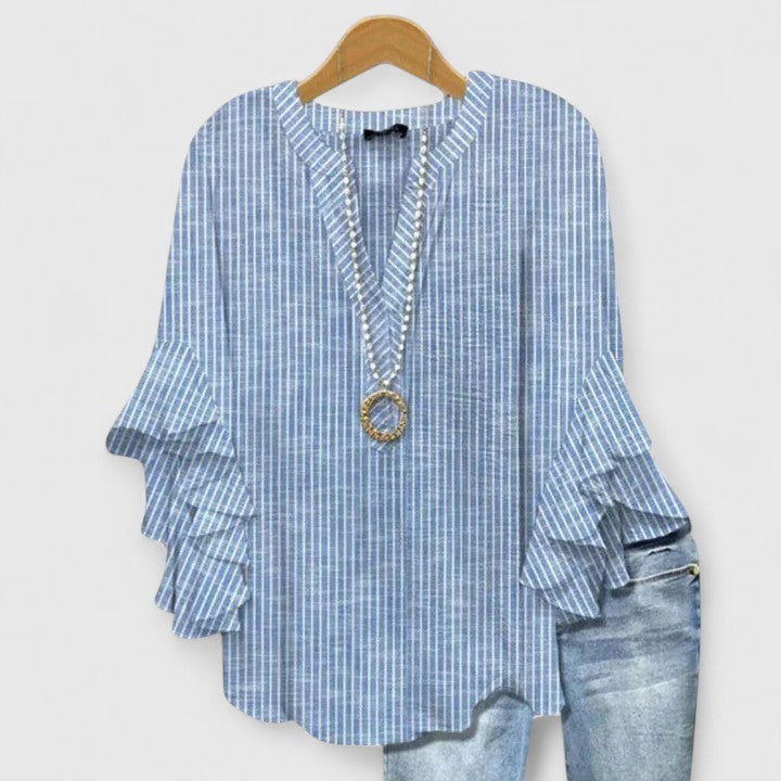 Marlies | Sierlijke Blouse met Volantmouwen