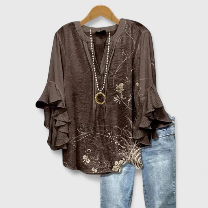 Marlies | Sierlijke Blouse met Volantmouwen