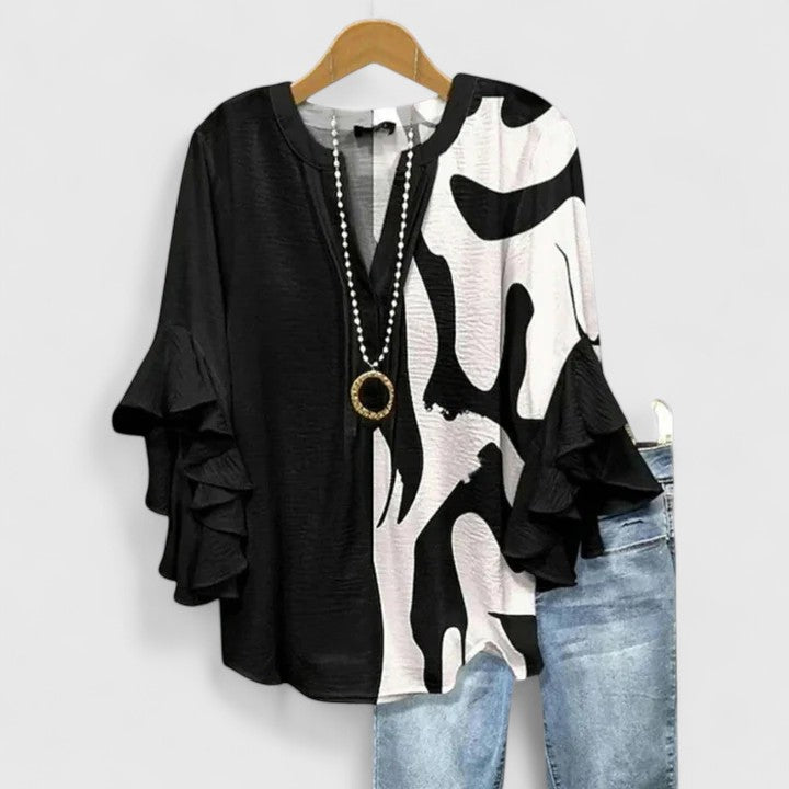 Marlies | Sierlijke Blouse met Volantmouwen