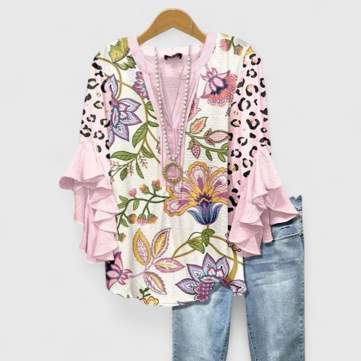 Marlies | Sierlijke Blouse met Volantmouwen