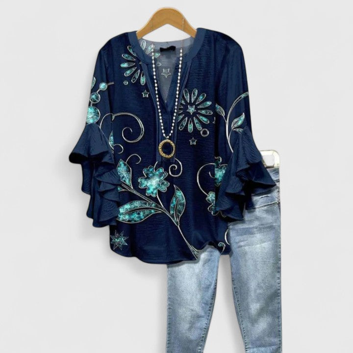 Marlies | Sierlijke Blouse met Volantmouwen