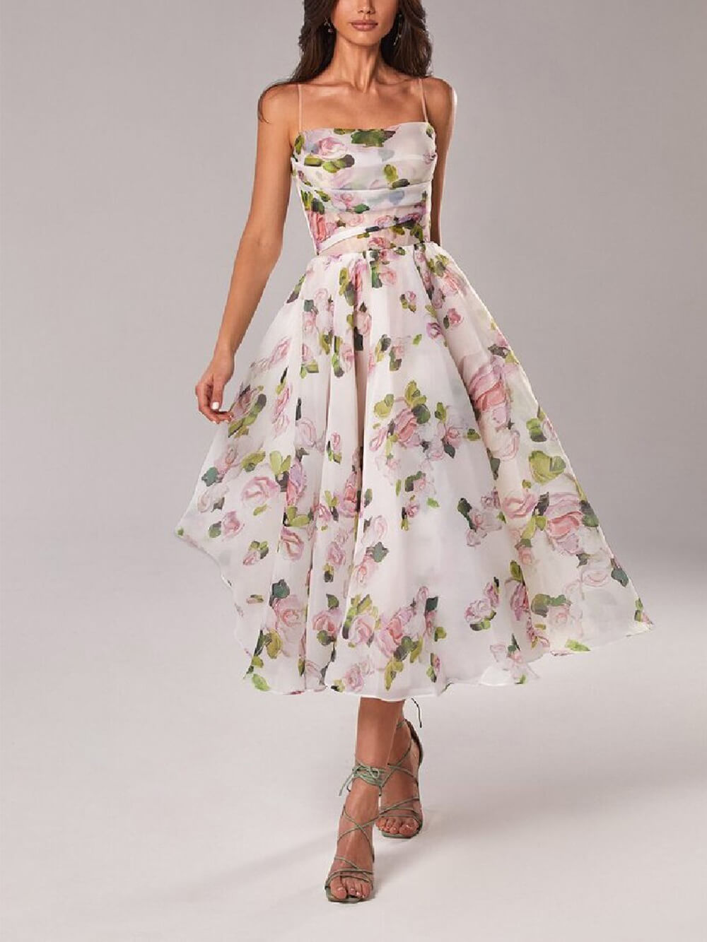 Merel | Romantische Midi-jurk met Bloemenprint
