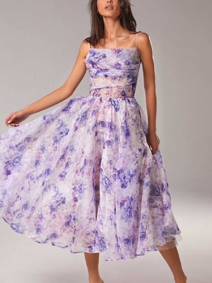 Merel | Romantische Midi-jurk met Bloemenprint