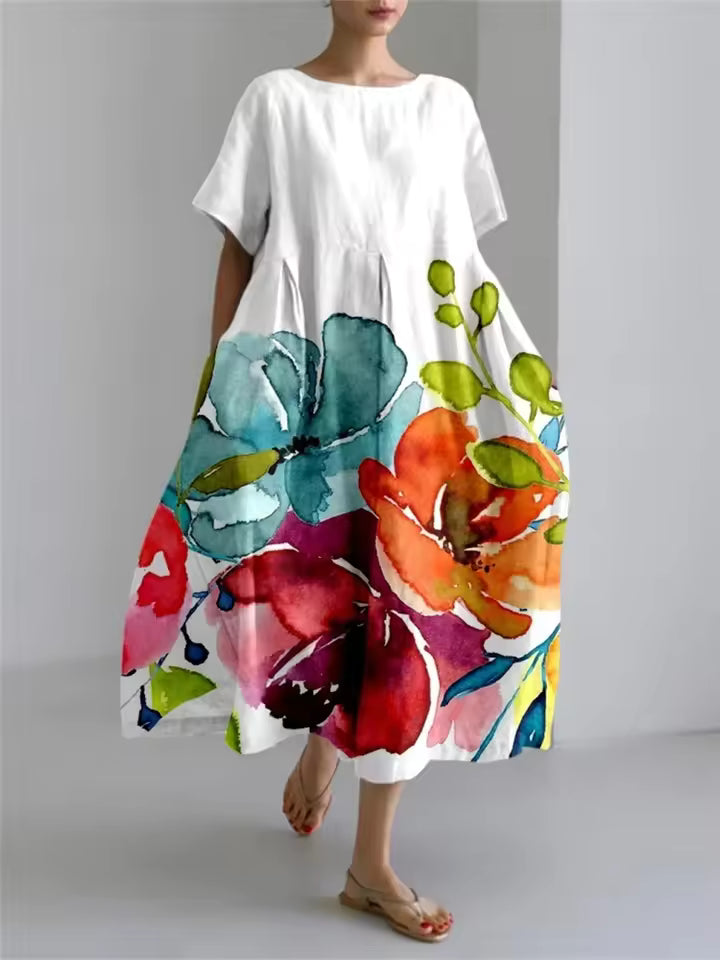 Marieke | Luchtige midi-jurk met bloemenprint