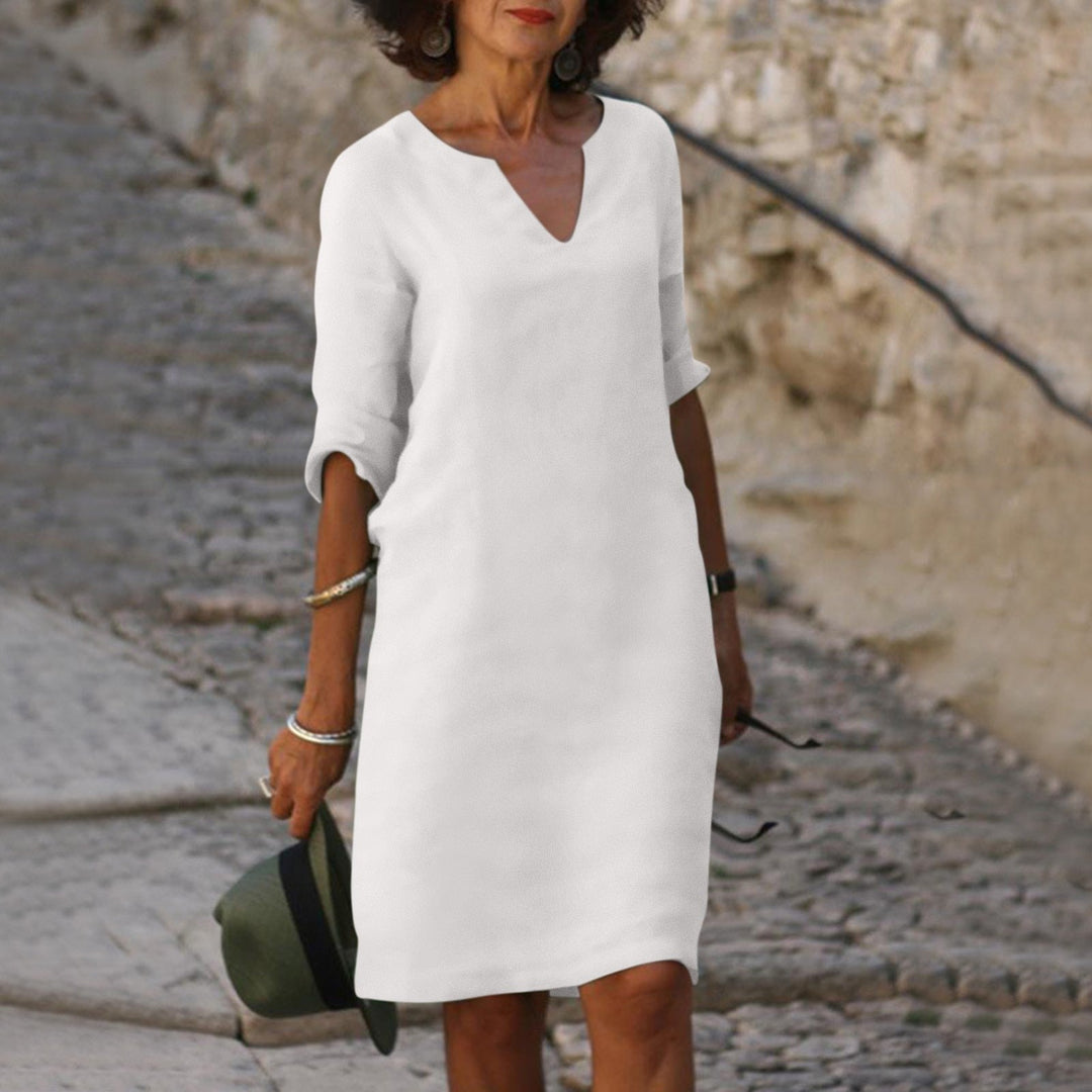 Sophie | Elegante Linnen Zomerjurk