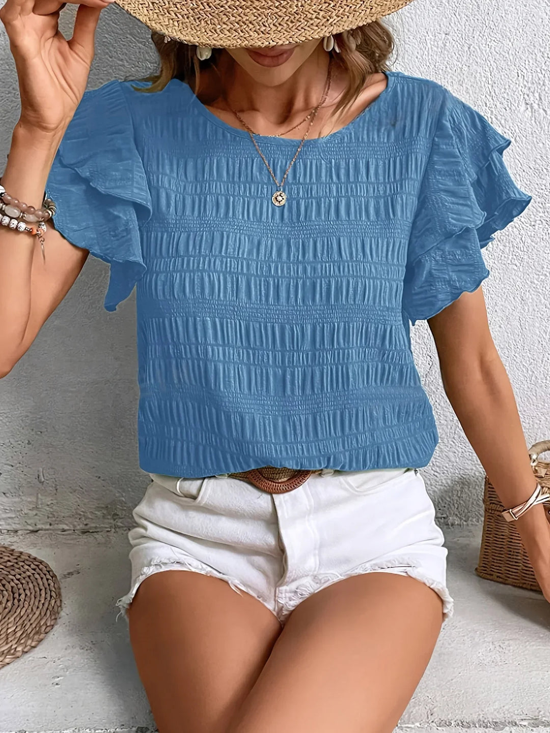 Mariska | Luchtige Blouse met Speelse Ruches