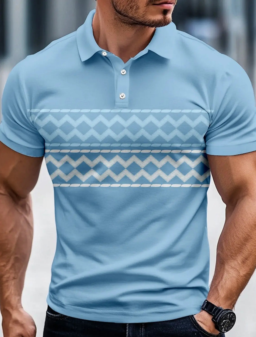 Daan | Polo met stijlvol patroon