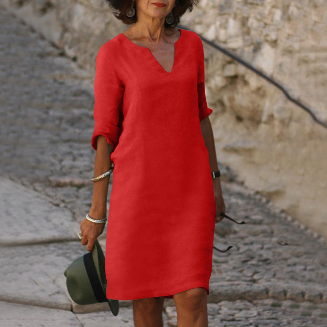 Sophie | Elegante Linnen Zomerjurk