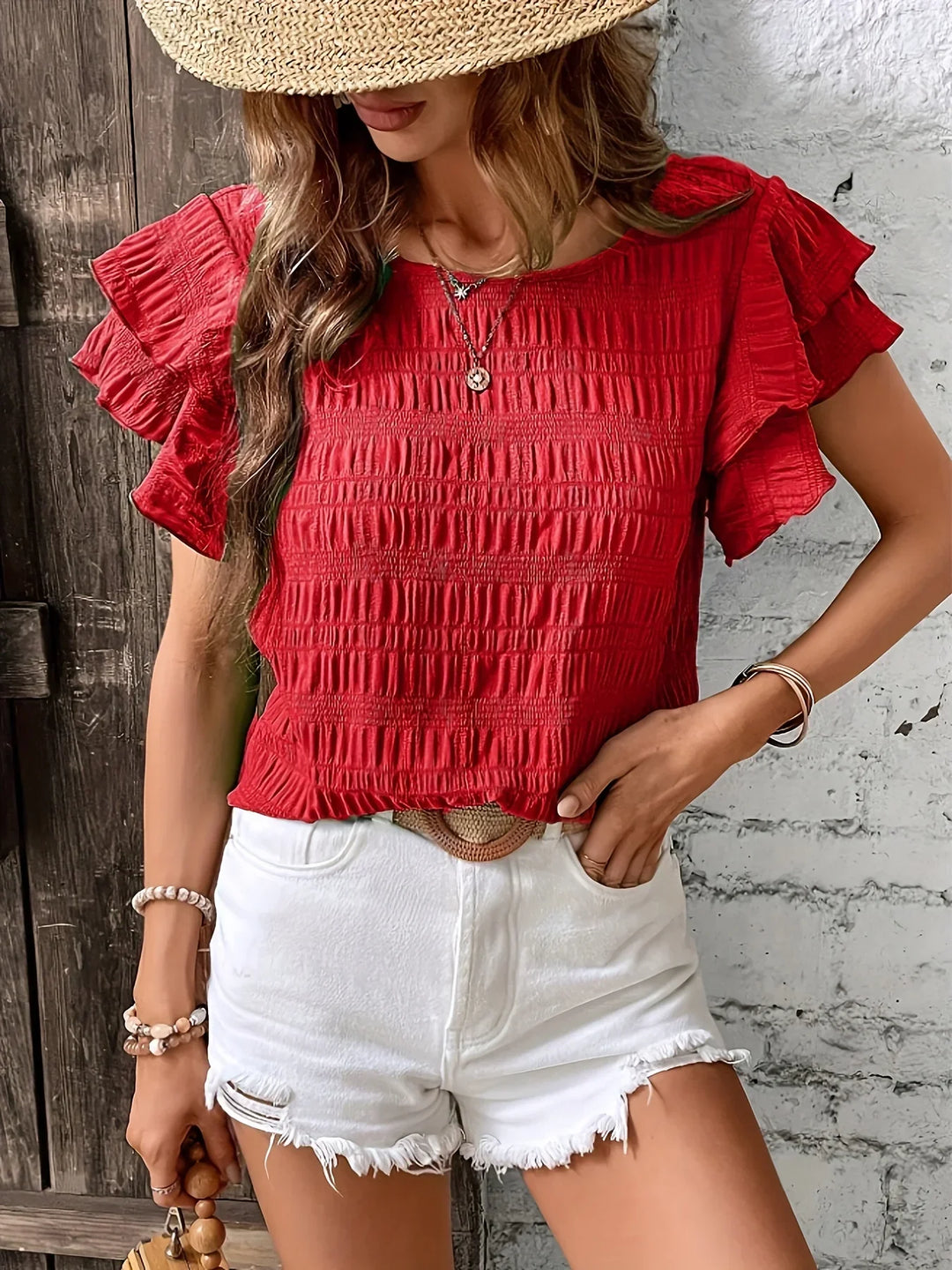 Mariska | Luchtige Blouse met Speelse Ruches