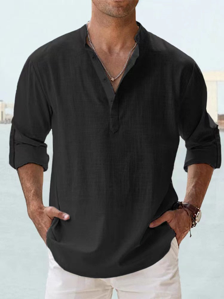 Thomas | Ademend Slim-Fit Linnen Overhemd