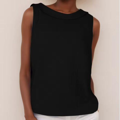 Cornelia | Elegante Mouwloze Top met Rolkraag