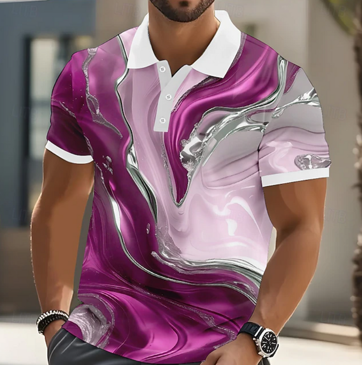 Benjamin | Casual Polo met Abstracte Print