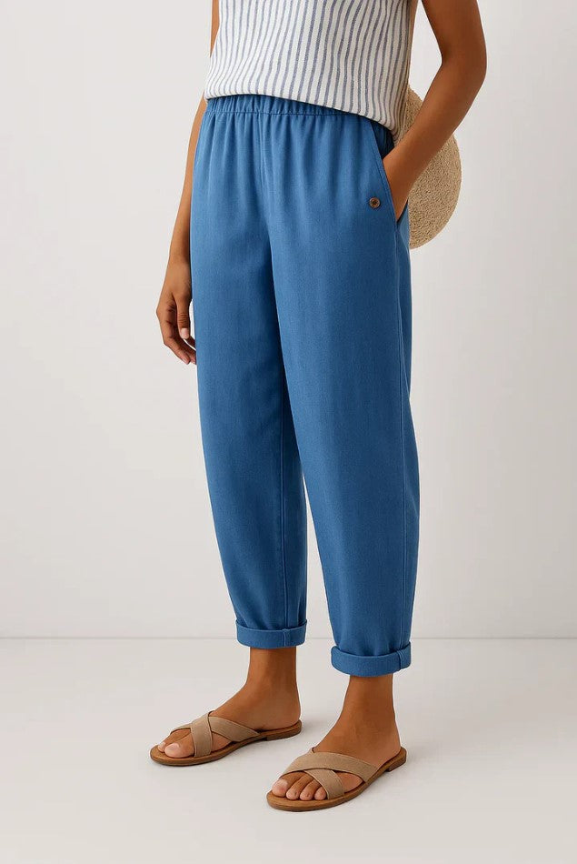 Margaret | Wijde Zomerbroek met Elastische Tailleband