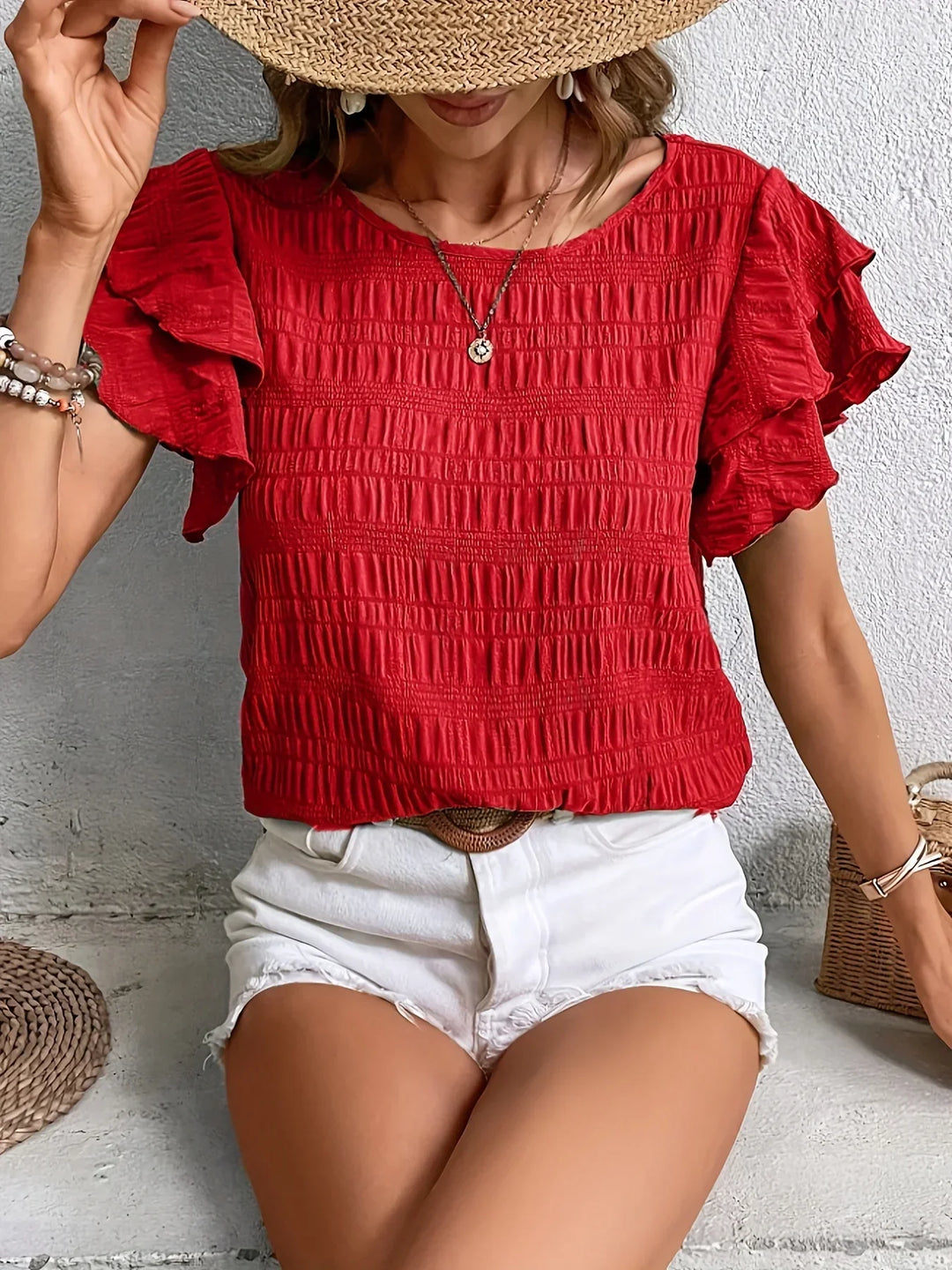 Mariska | Luchtige Blouse met Speelse Ruches