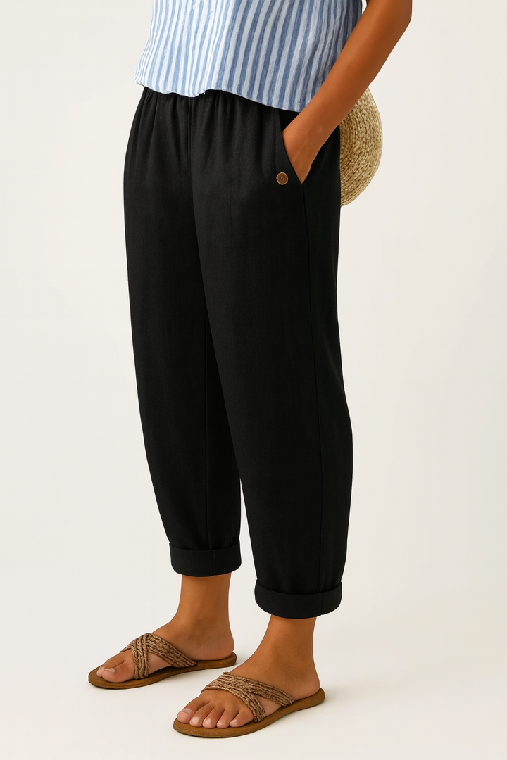 Margaret | Wijde Zomerbroek met Elastische Tailleband