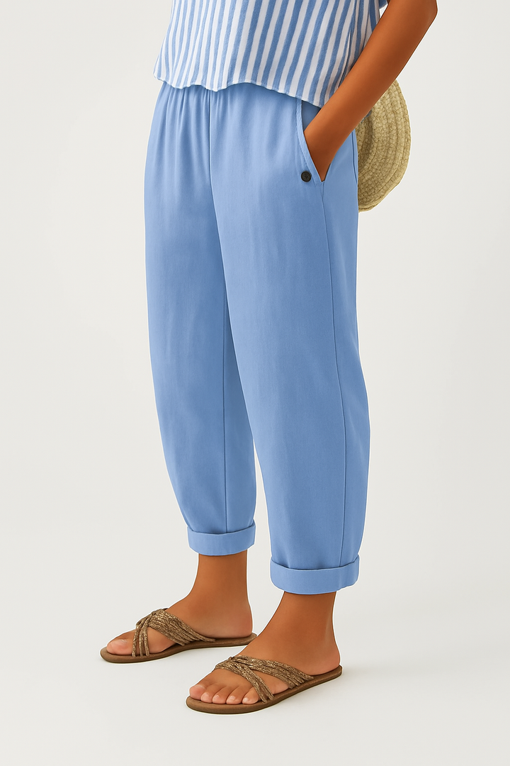 Margaret | Wijde Zomerbroek met Elastische Tailleband