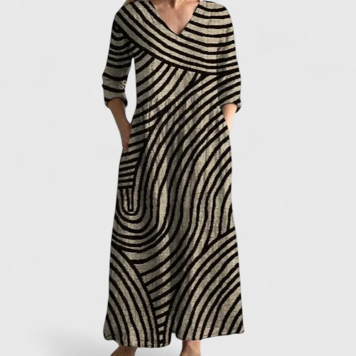 Valerie | Maxi-jurk met elegant grafisch patroon