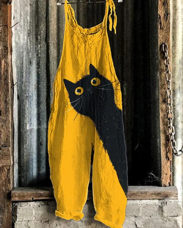 Marjolein | Speelse Jumpsuit met Kattenprint
