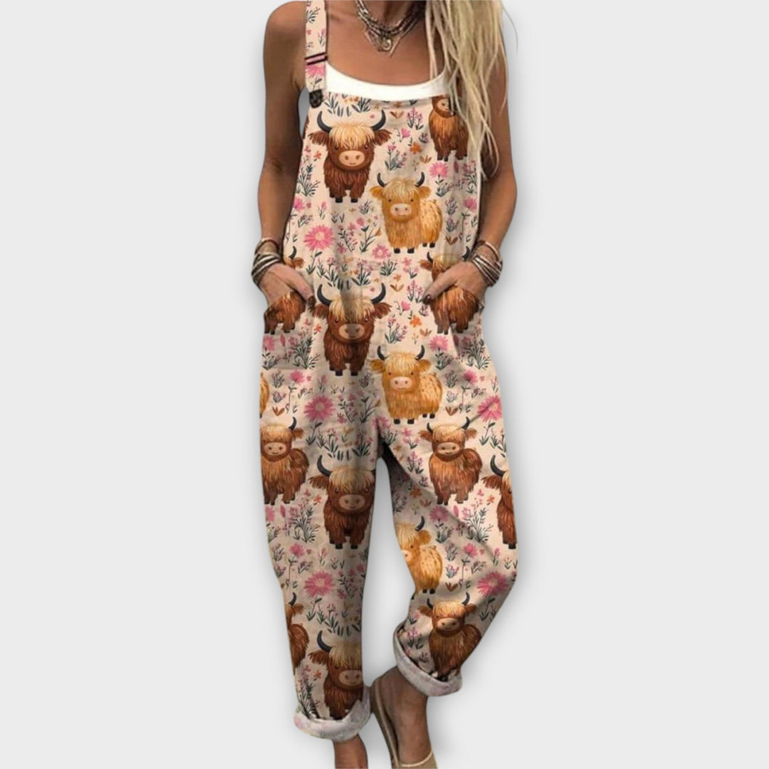 Lowenna | Losvallend Jumpsuit met Bloemmotief
