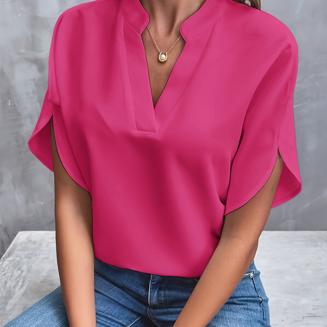 Eliana | Stijlvolle Gedrapeerde Blouse met V-Hals