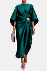 Sanne | Elegantie Jurk met Gedrapeerd Detail