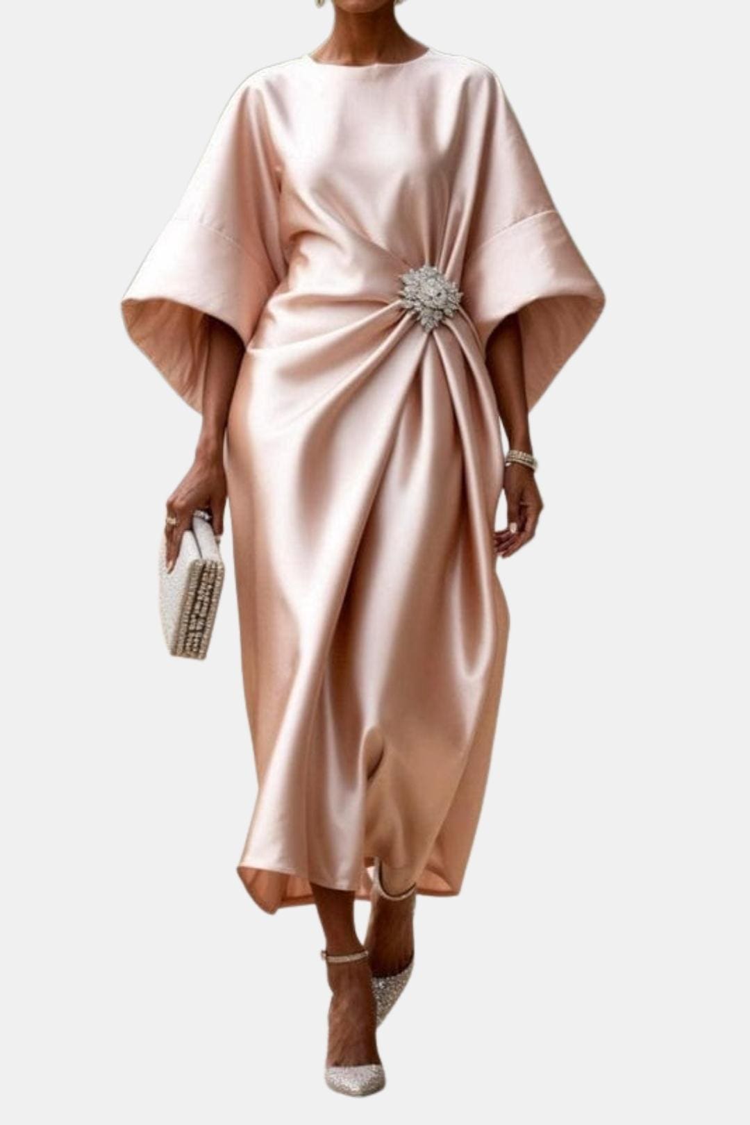 Sanne | Elegantie Jurk met Gedrapeerd Detail