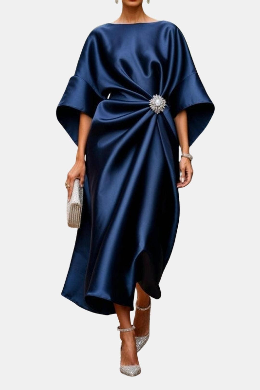 Sanne | Elegantie Jurk met Gedrapeerd Detail