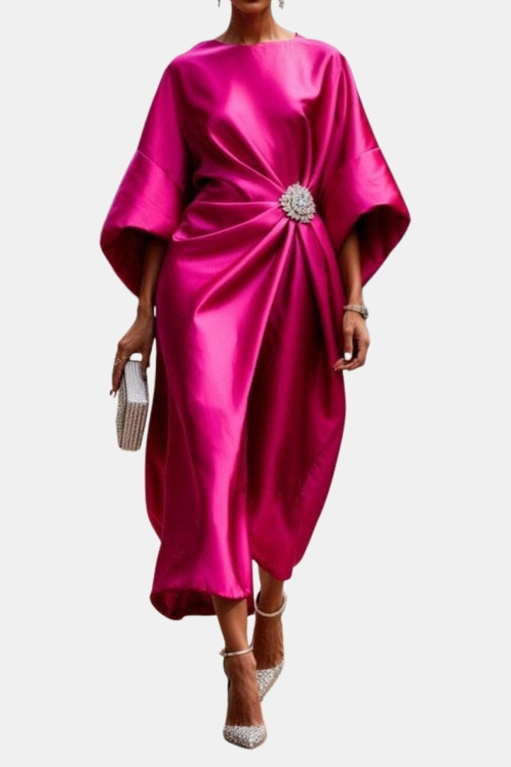 Sanne | Elegantie Jurk met Gedrapeerd Detail