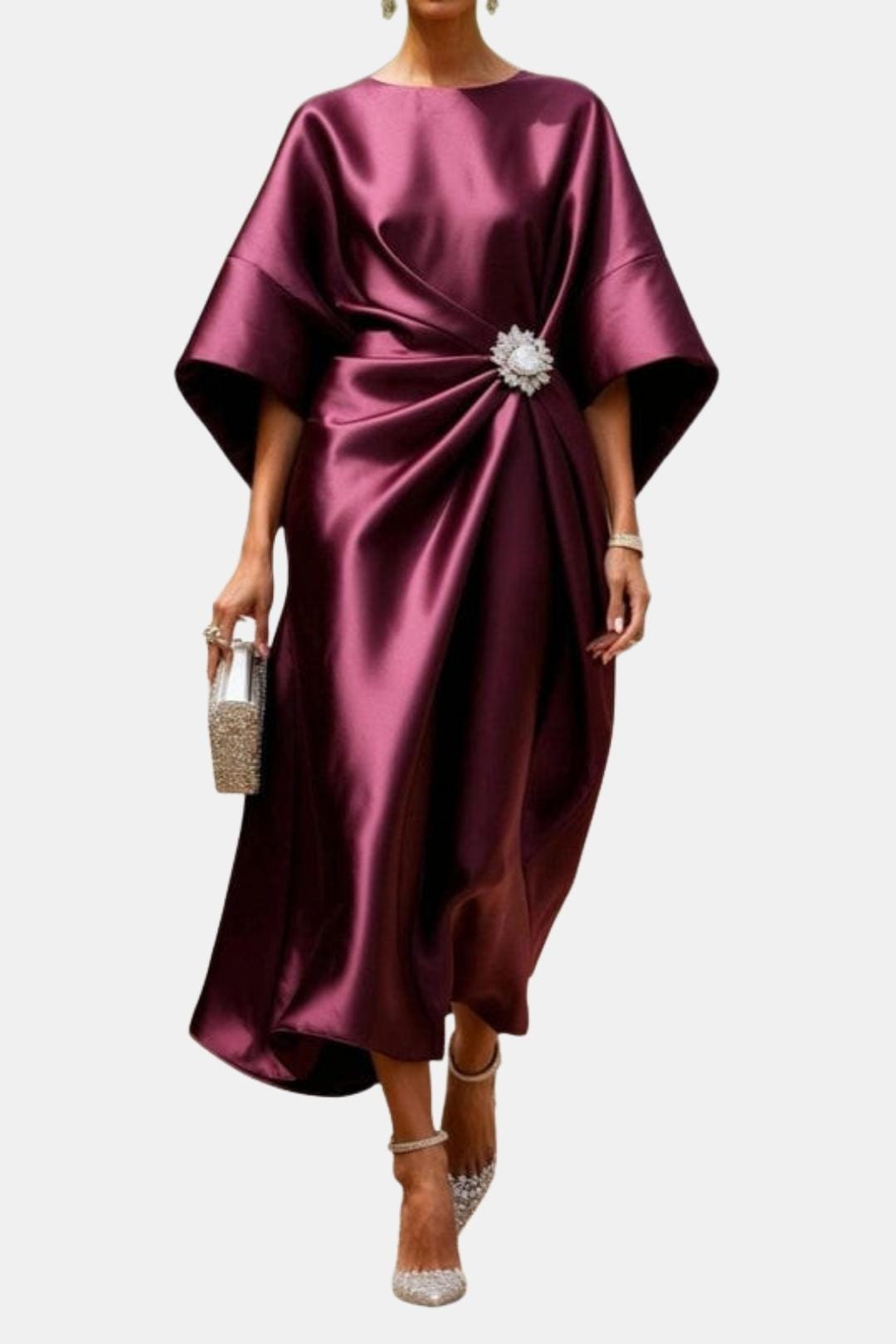 Sanne | Elegantie Jurk met Gedrapeerd Detail