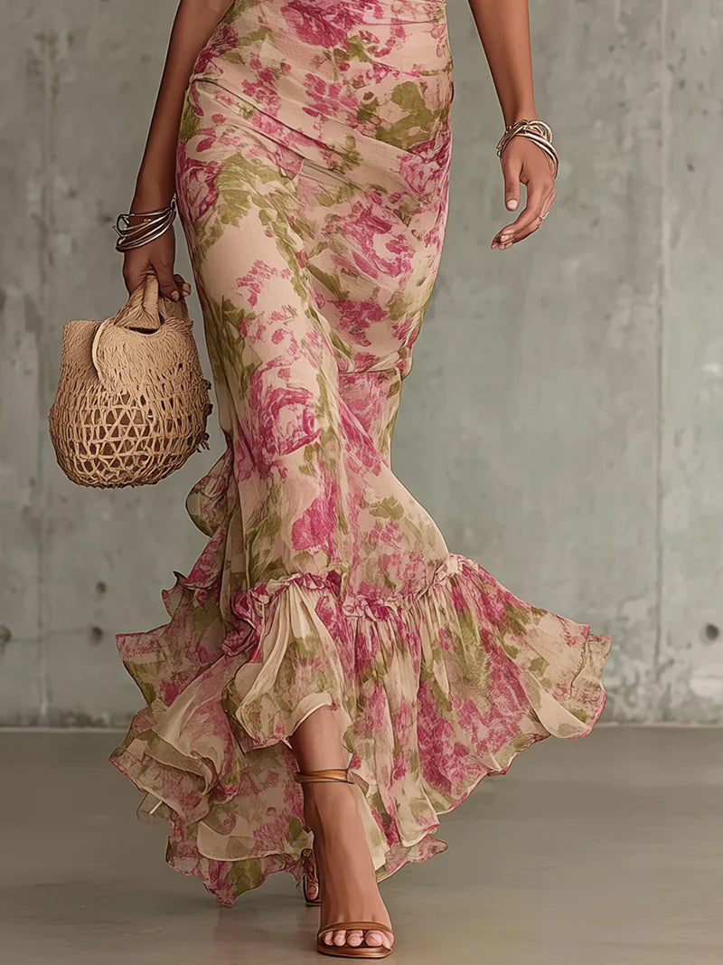 Julia | Elegante Maxi Jurk met Bloemendessin