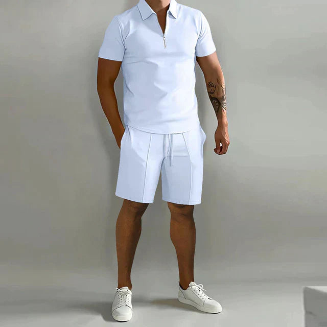 Jochem | Set met casual poloshirt en korte broek