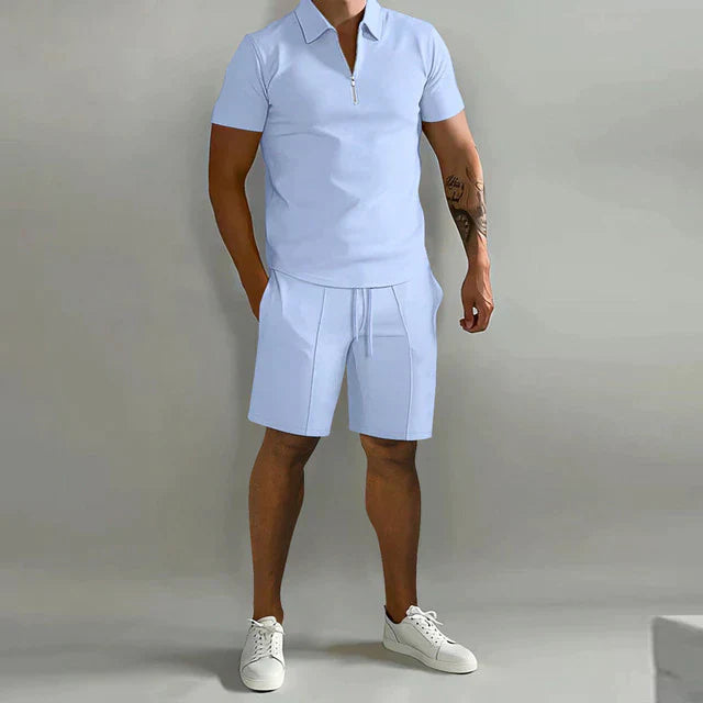 Jochem | Set met casual poloshirt en korte broek