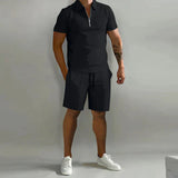 Jochem | Set met casual poloshirt en korte broek