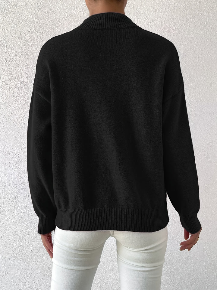 Britt | Elegante Trui met Opstaande Col