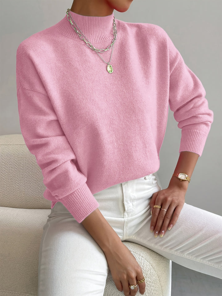 Britt | Elegante Trui met Opstaande Col