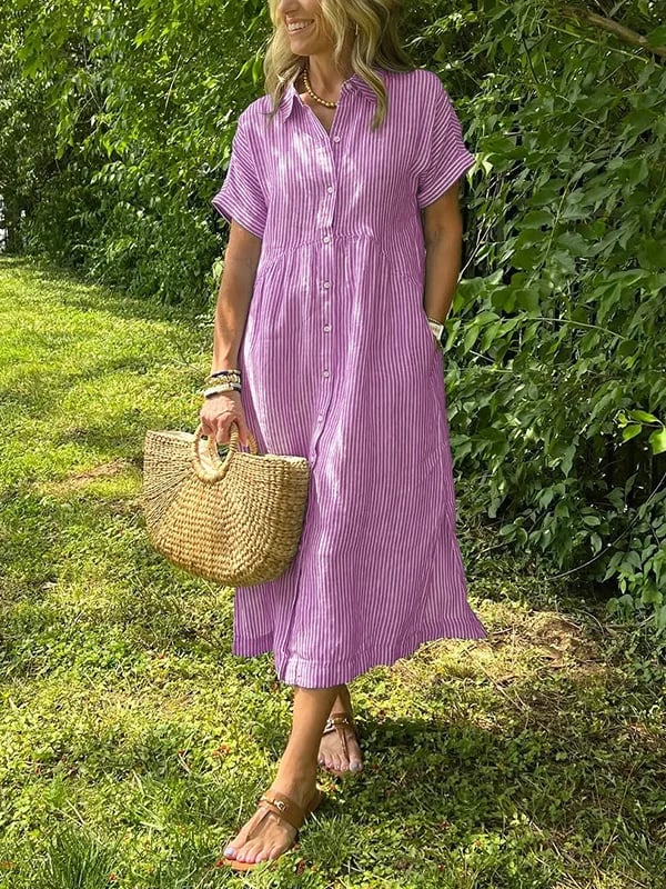 Angela | Elegante Katoenen Maxi Jurk