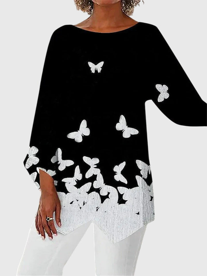 Hetty | Verfijnde Vlinderprint Top