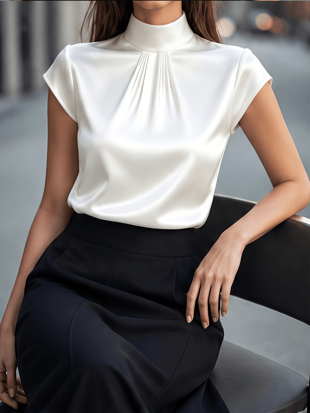 Renée | Elegante Top met Opstaande Kraag
