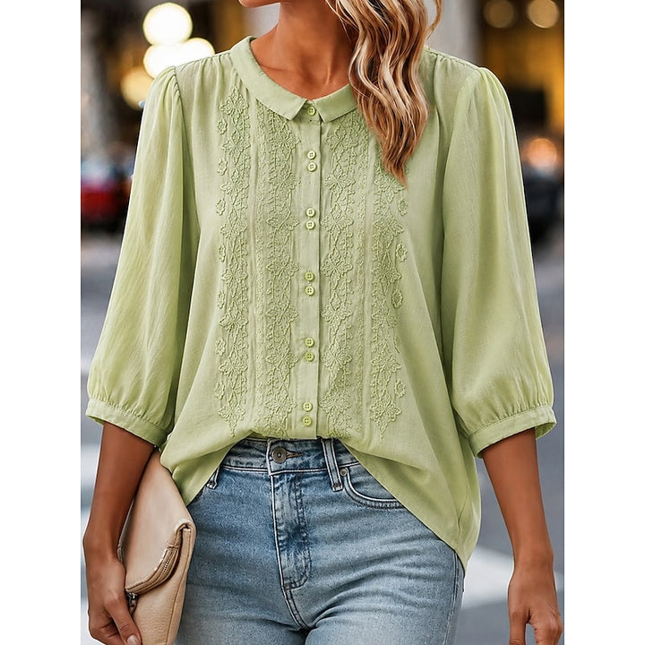 Lisette | Verfijnde Geborduurde Blouse