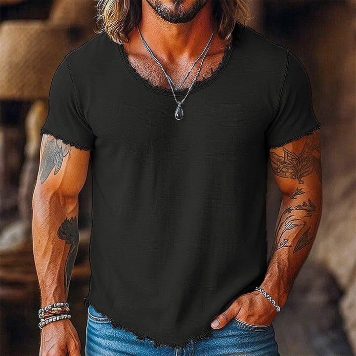 Jort | Casual T-shirt met Onbewerkte Randen