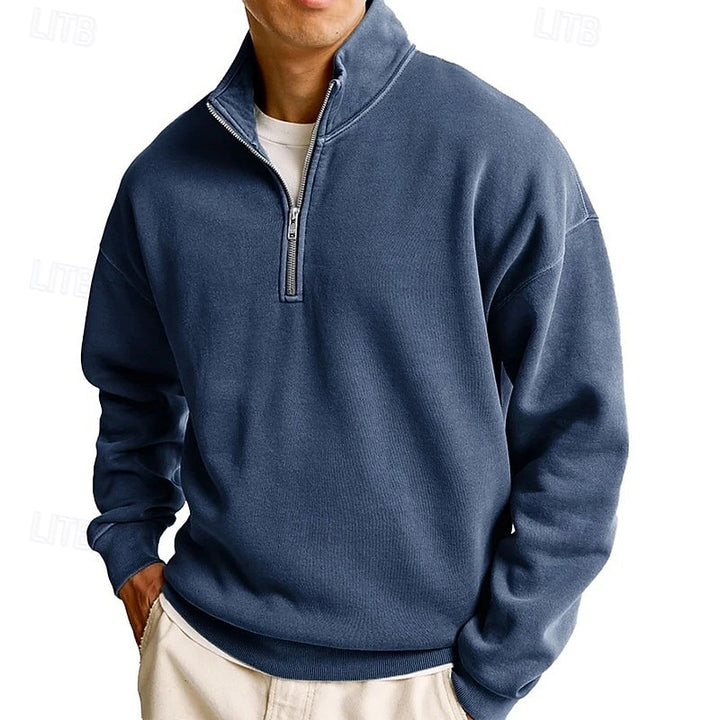 Luuk | Verfijnde Sweater met Ritskraag